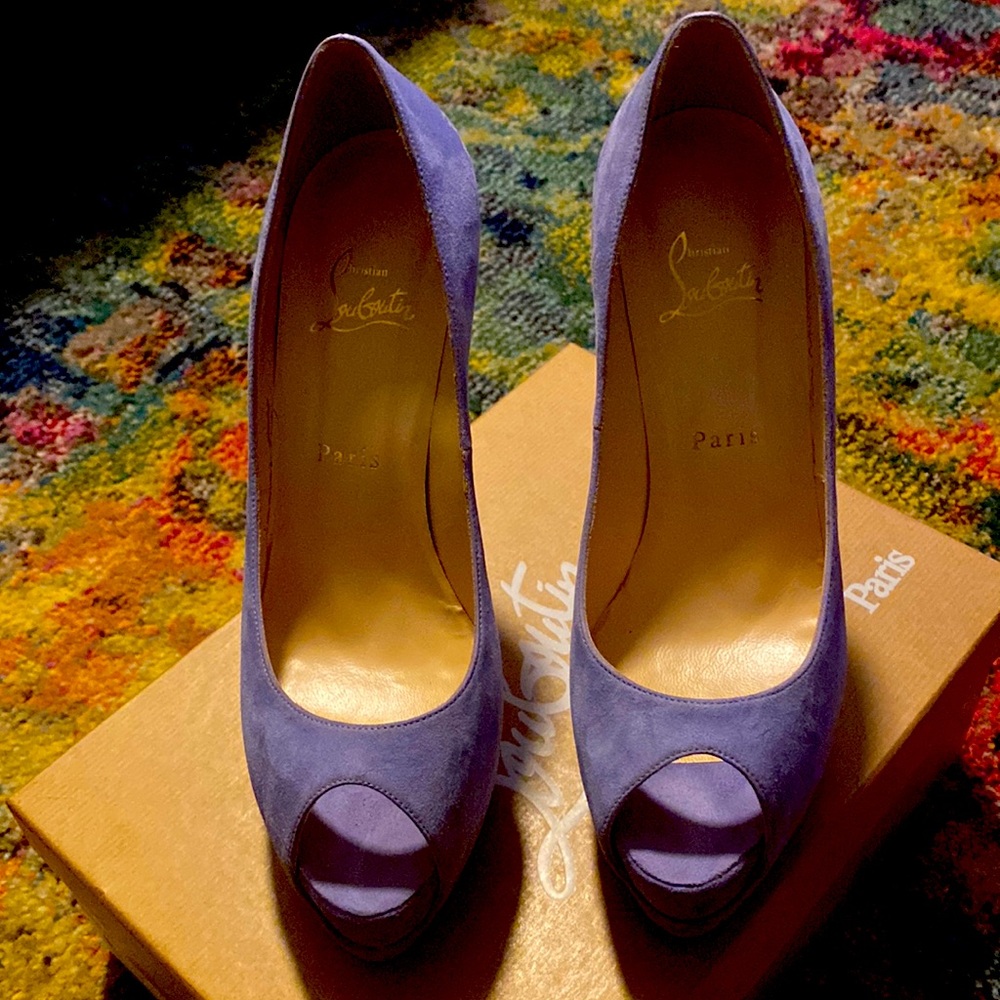 Christian Louboutin sky blue heels